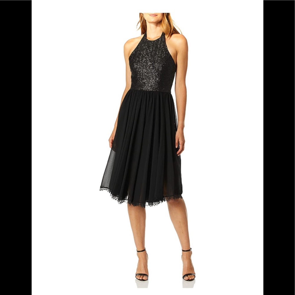 Dress the Population Halter Fit&Flare Midi Dress